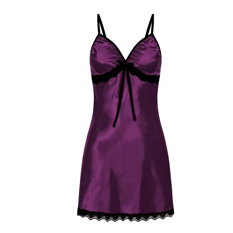 Pijama sexy de mujer talla grande, camisón de encaje con tirantes, pijama sin mangas, pijama con cuello en V, camisón multicolor opcional