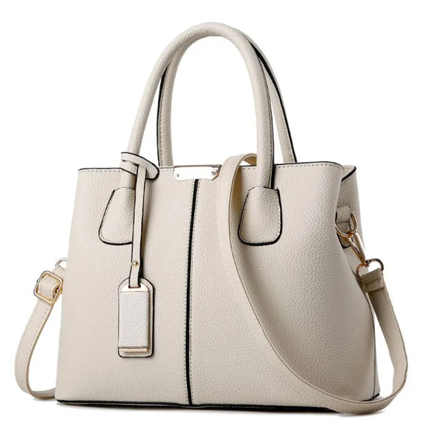 Women's PU Leather Tote Shoulder Bag — Luxury Designer-Style Handbag