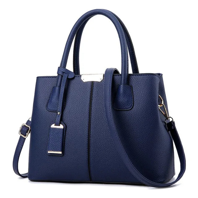Women's PU Leather Tote Shoulder Bag — Luxury Designer-Style Handbag