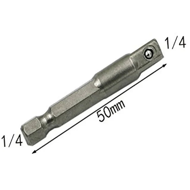 Hex Shank Socket Adapter Set — 1/4", 3/8" & 1/2" Drive