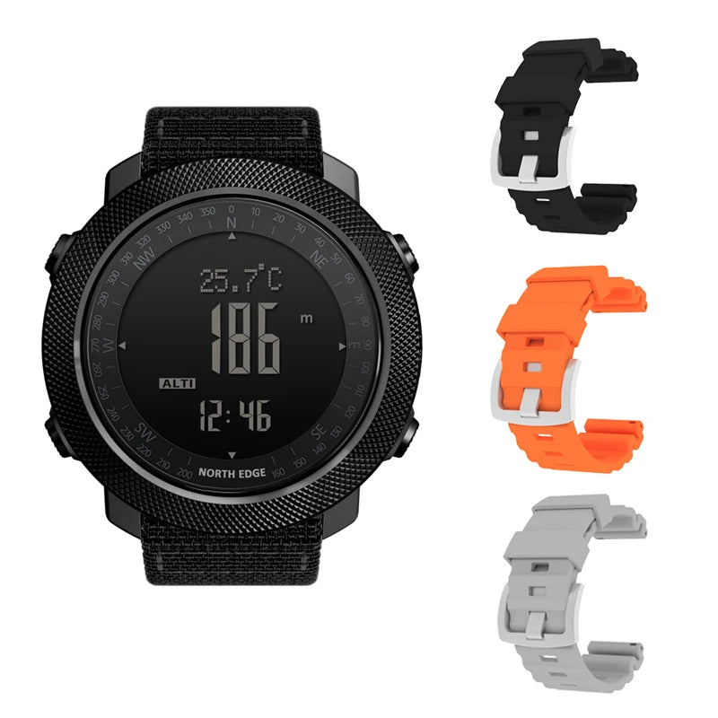 Men's Digital Sport Watch — Altimeter, Barometer, Compass, 50M Waterproof