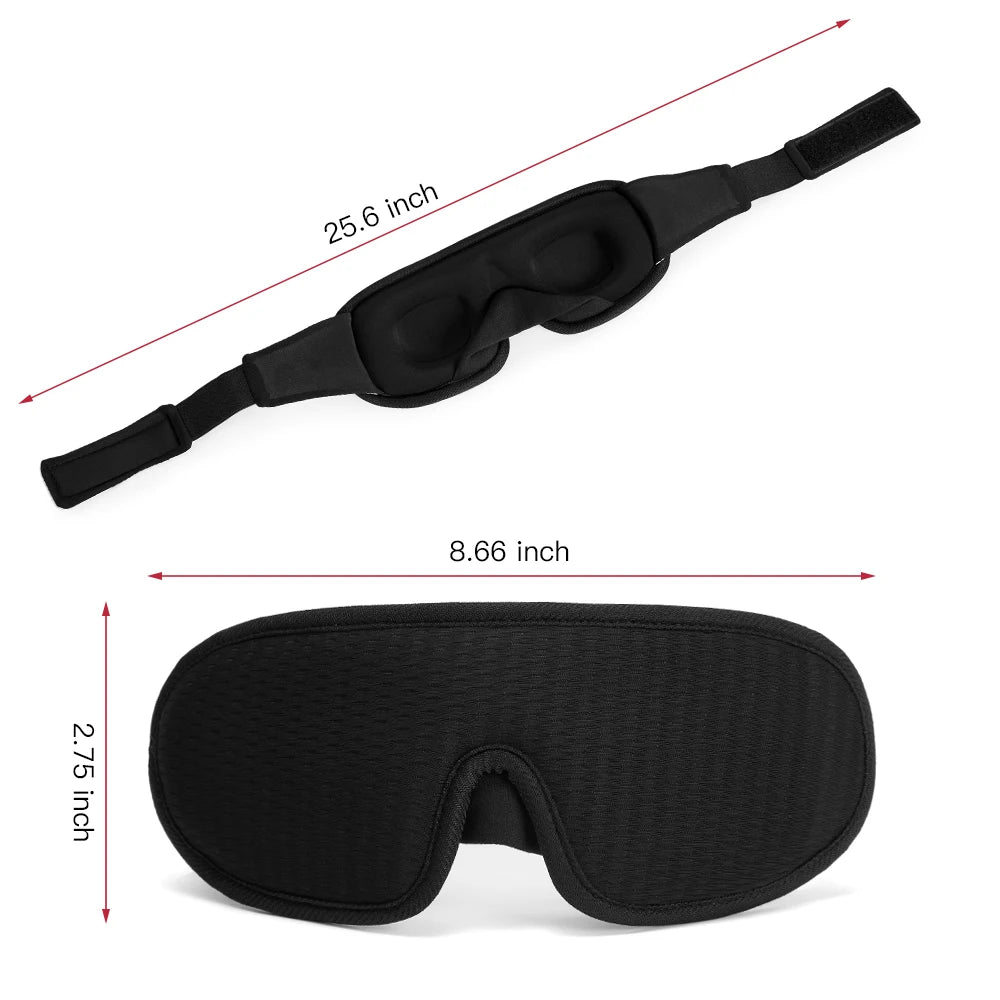 Unisex 3D Soft Padded Sleep Eye Mask – Blackout Blindfold for Travel & Rest