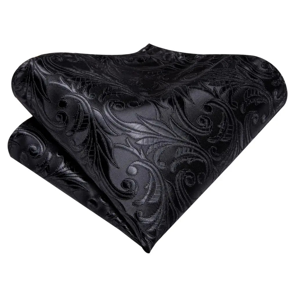 Floral Necktie Set for Men — Tie, Pocket Square & Cufflinks