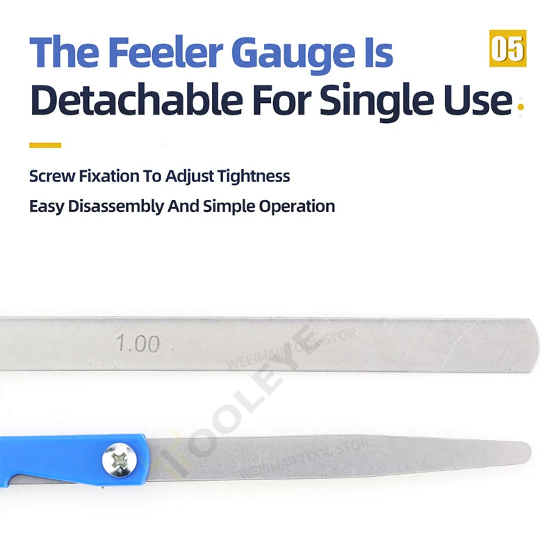 Metric Feeler Gauge Set — 17-Blade 0.02–1.0mm Thickness Gauge (100B17)
