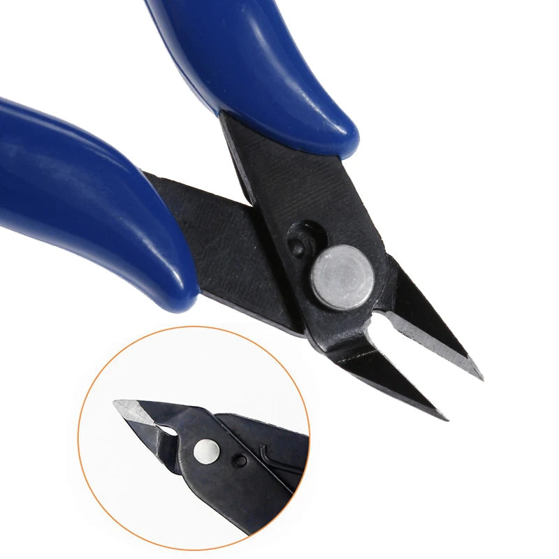 Mini Diagonal Wire Cutters — Flush Cut Side Snips with Spring Return