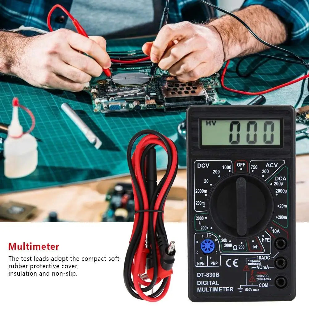 DT830B Digital Multimeter — Voltmeter, Ammeter & Ohm Tester