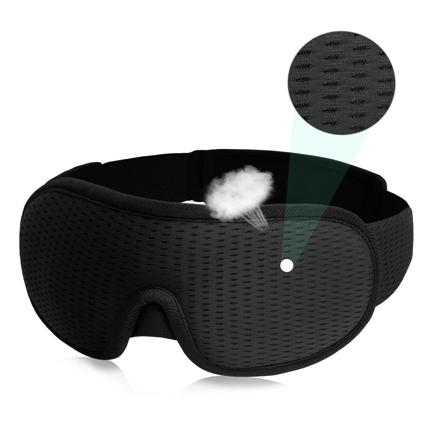 Unisex 3D Soft Padded Sleep Eye Mask – Blackout Blindfold for Travel & Rest