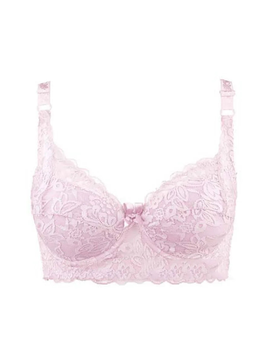 Women's Full Cup Lace Bra — Underwire, Adjustable Straps, B/C/D Cup, Sizes 34–46