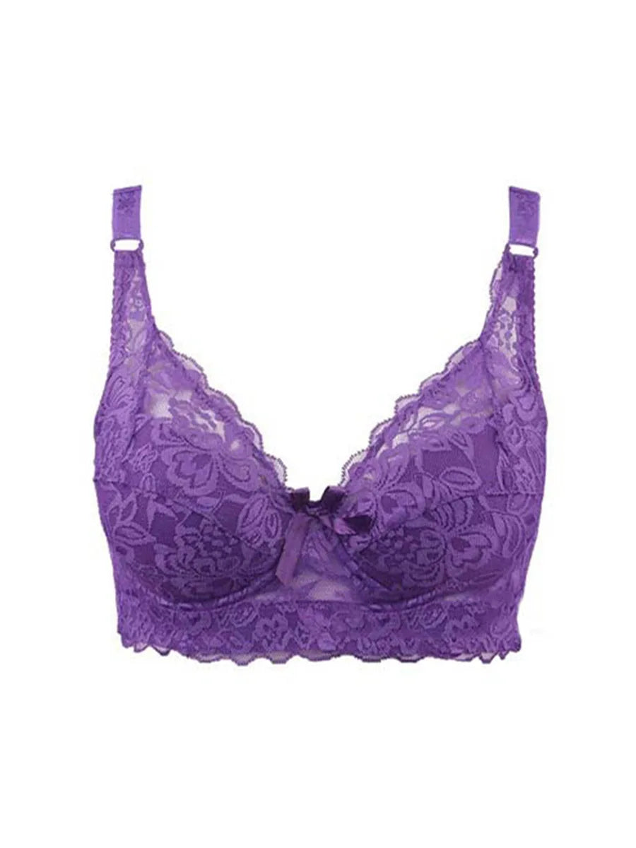 Women's Full Cup Lace Bra — Underwire, Adjustable Straps, B/C/D Cup, Sizes 34–46