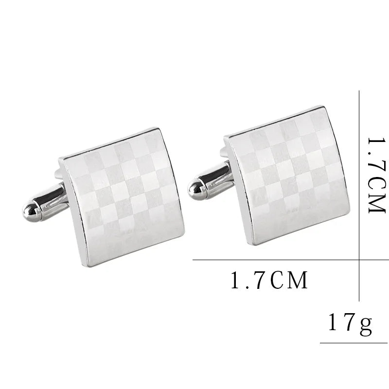 Men's Silver Square Lattice Cufflinks | The Daily Drop