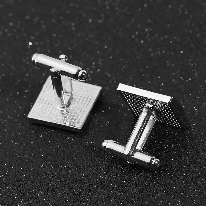 Men's Silver Square Lattice Cufflinks | The Daily Drop