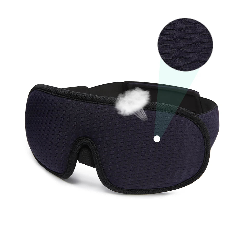Unisex 3D Soft Padded Sleep Eye Mask – Blackout Blindfold for Travel & Rest