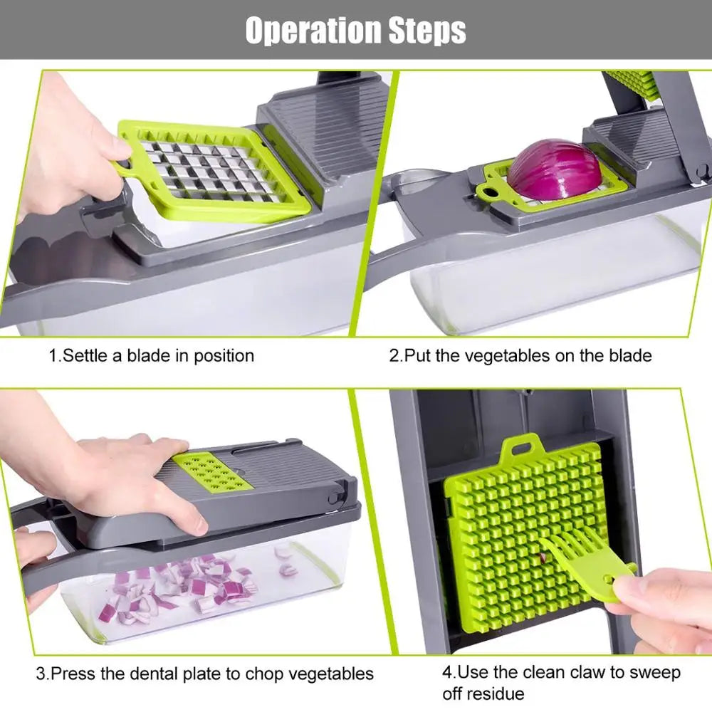 Multifunctional Vegetable Chopper & Grater — Slicer, Shredder & Dicer All-in-One