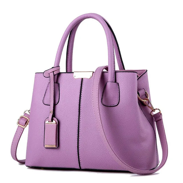 Women's PU Leather Tote Shoulder Bag — Luxury Designer-Style Handbag