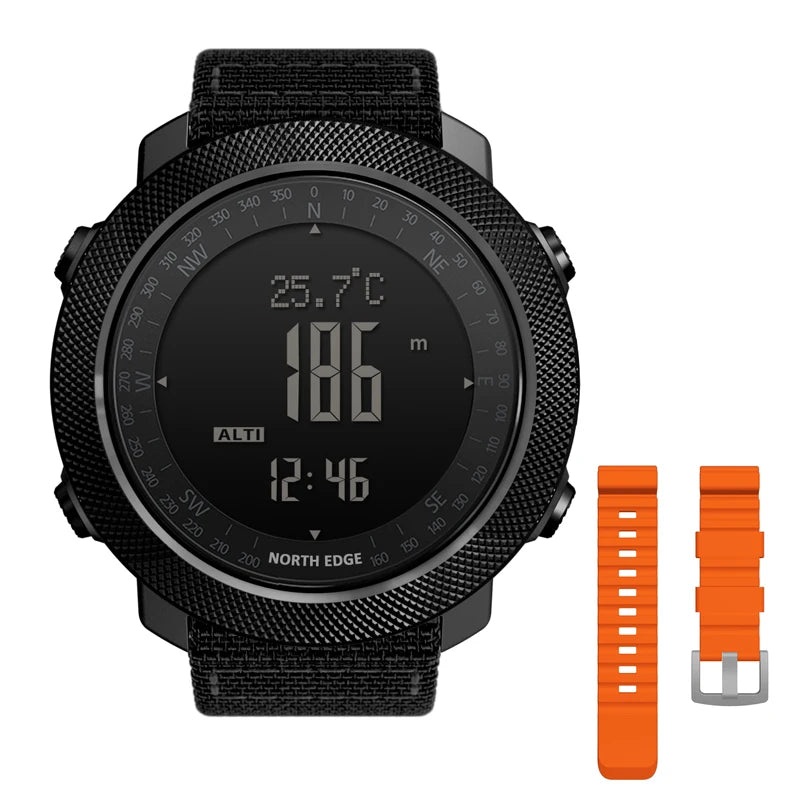Men's Digital Sport Watch — Altimeter, Barometer, Compass, 50M Waterproof