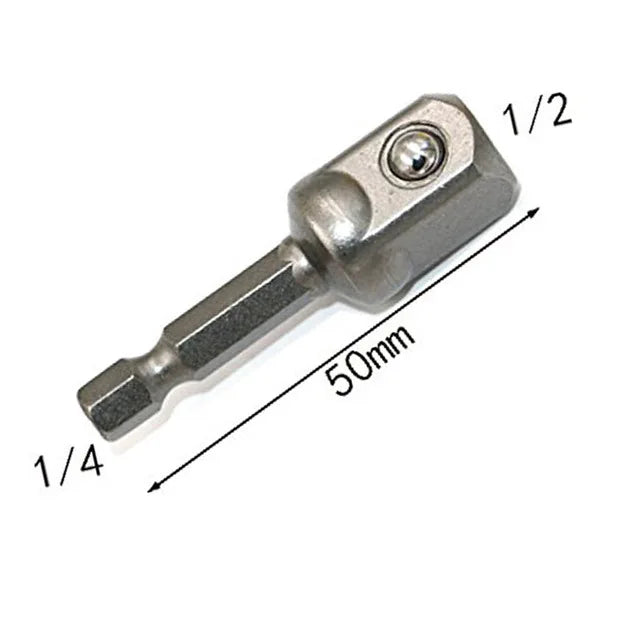 Hex Shank Socket Adapter Set — 1/4", 3/8" & 1/2" Drive