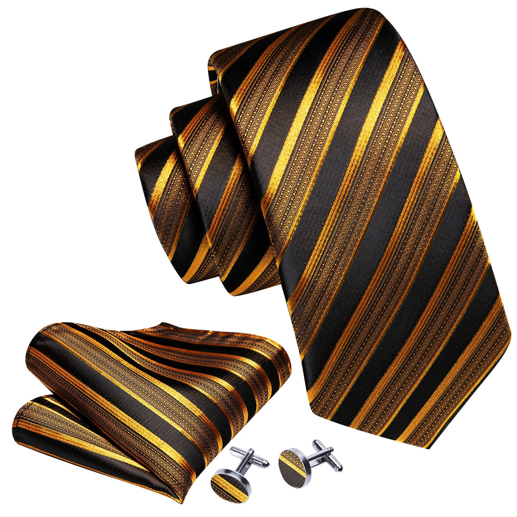 Jacquard Necktie, Pocket Square & Cufflinks Set – Unisex Gift