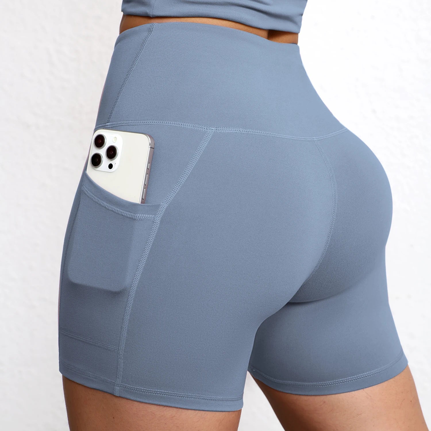 Women's High-Waist Yoga Shorts with Pockets | Quick-Dry Gym Workout Shorts S-XL
