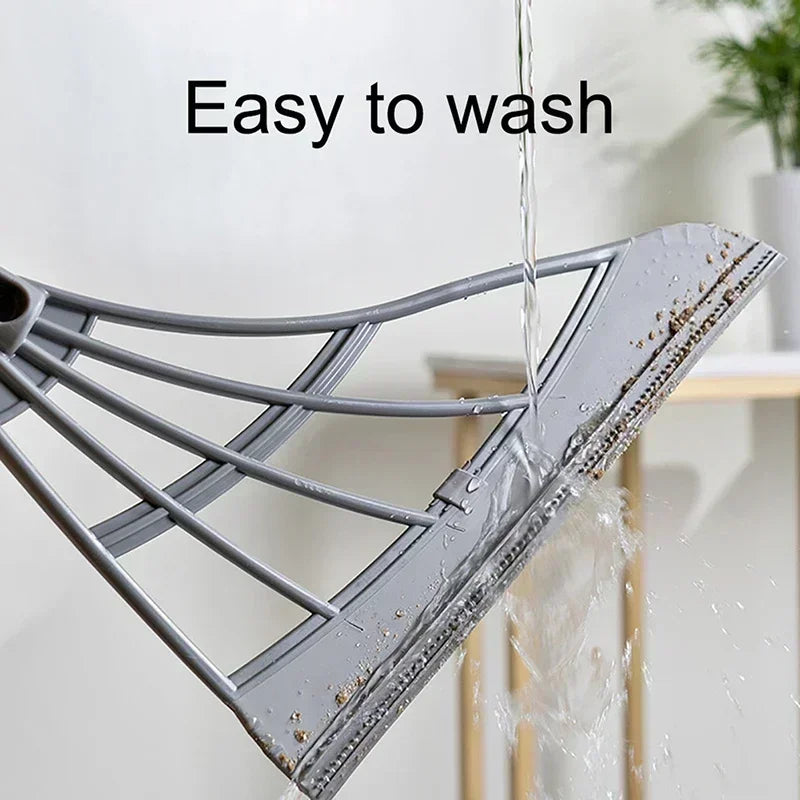Silicone Rubber Broom & Floor Squeegee – Wet & Dry Cleaning Mop