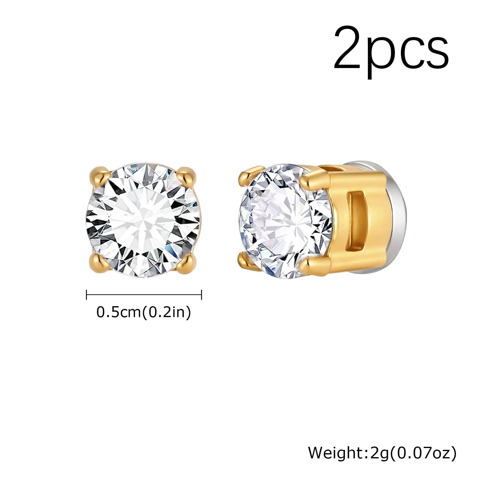 Magnetic Clip-On Zircon Earrings – No Piercing Required