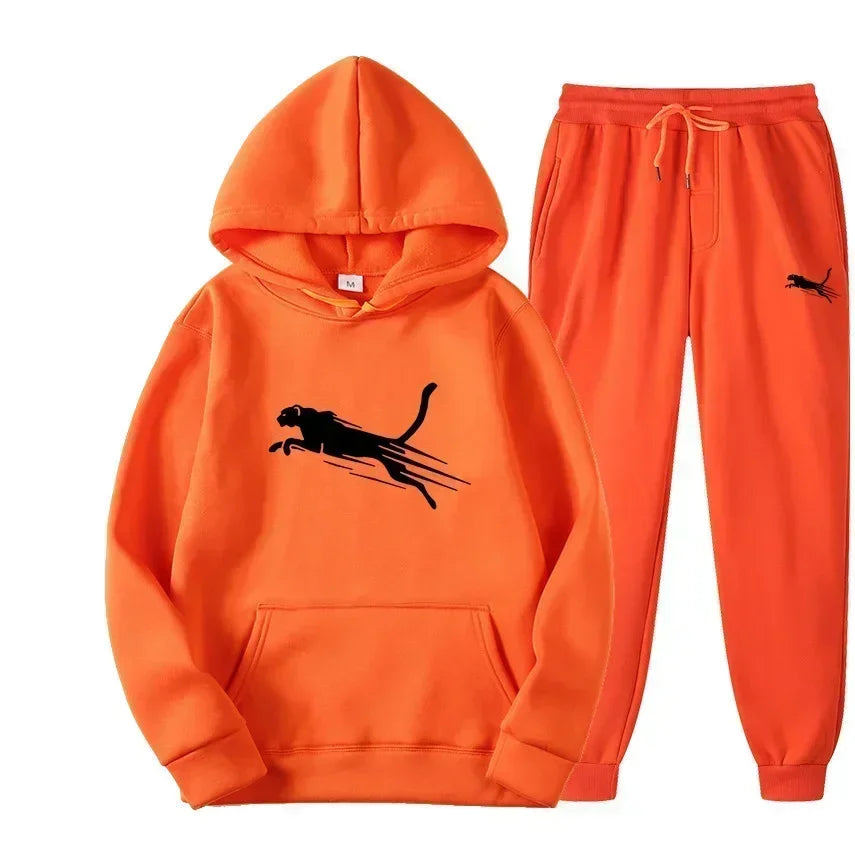 Printed Hoodie & Drawstring Pants Set