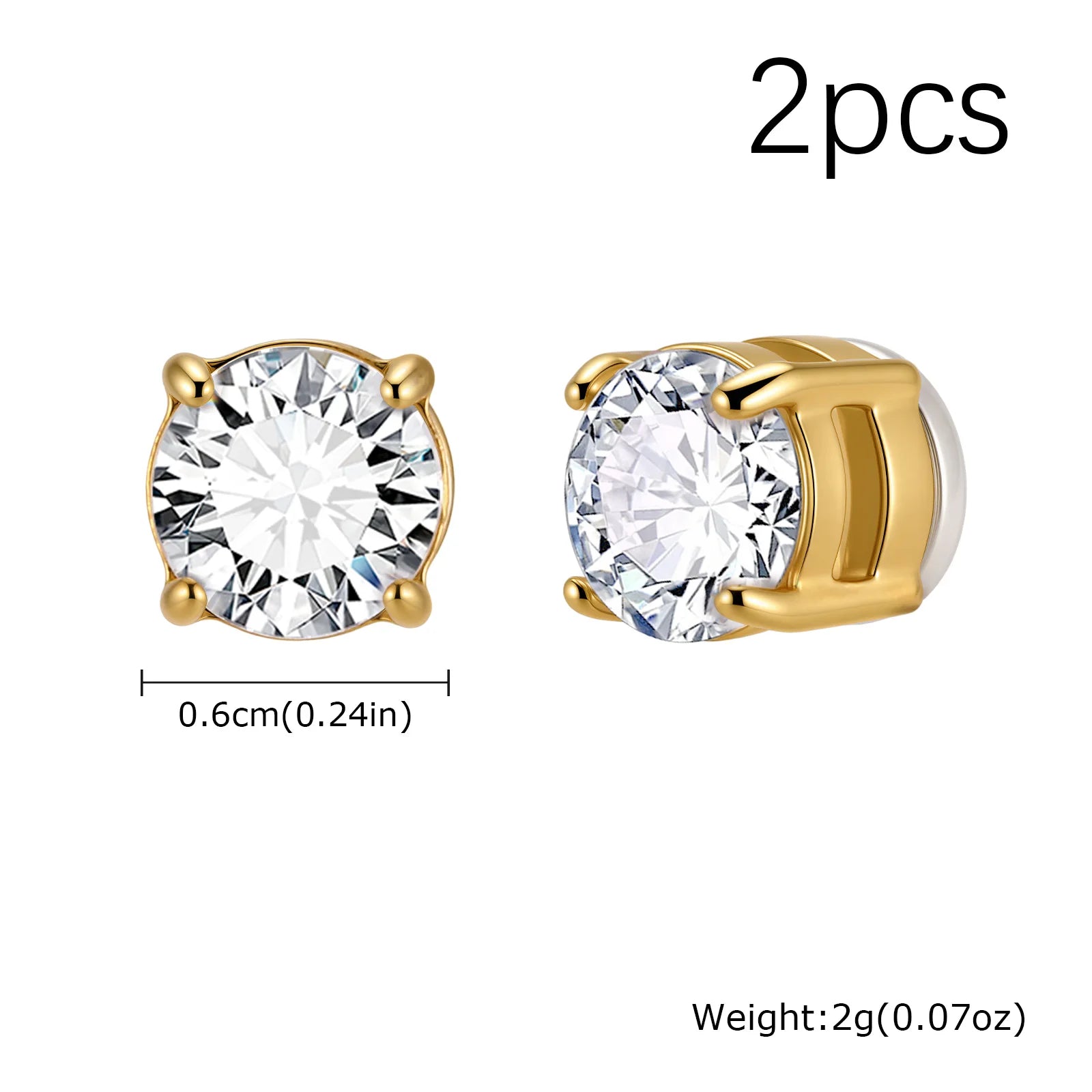 Magnetic Clip-On Zircon Earrings – No Piercing Required