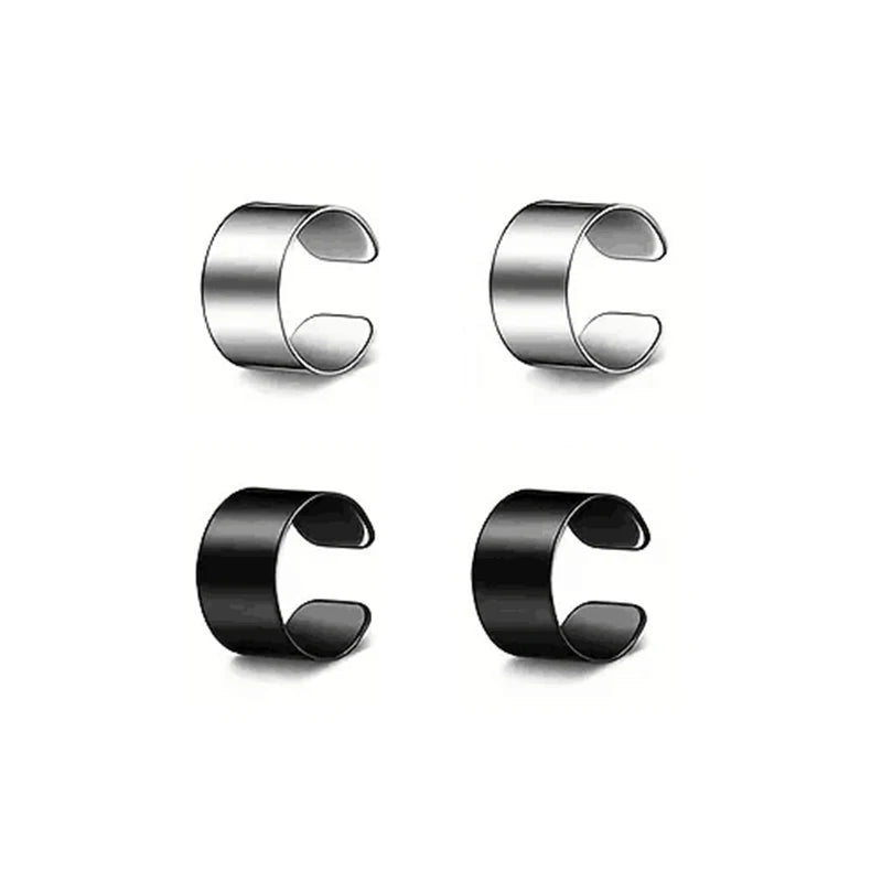 Punk Cross Magnetic Stainless Steel Stud Earrings – No Piercing Unisex