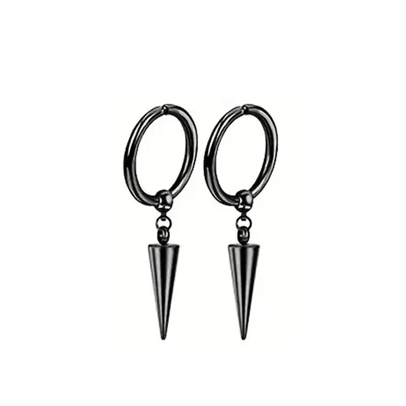 Pendientes magnéticos de acero inoxidable con cruz punk – Unisex sin perforaciones