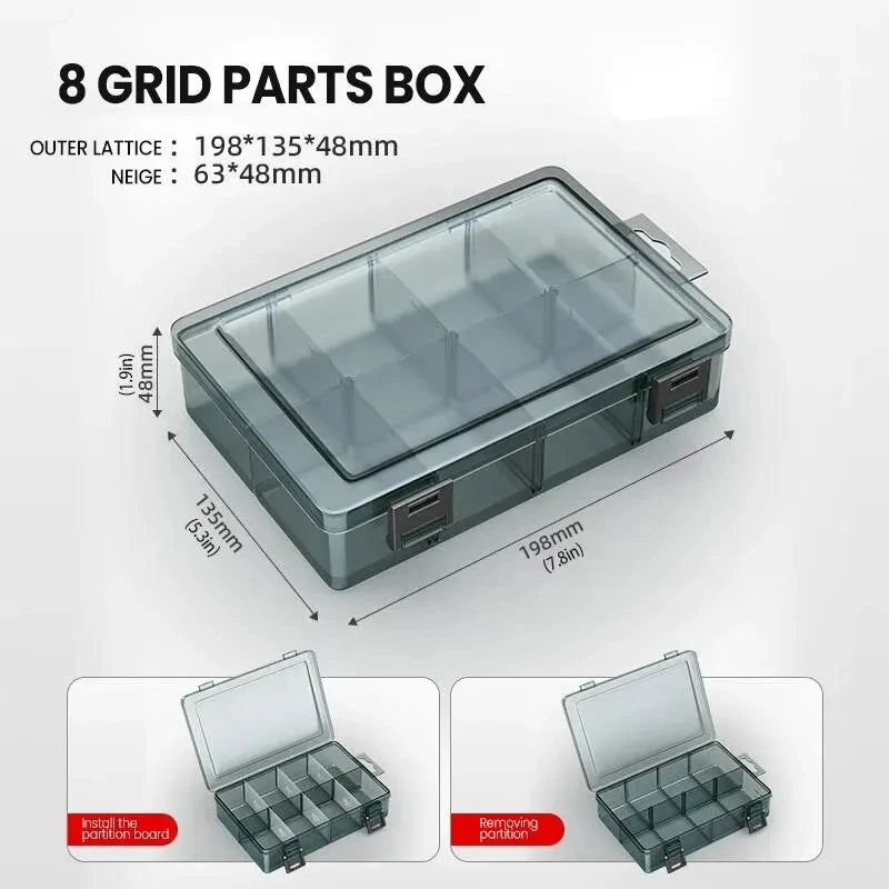 Parts Storage Box with Removable Dividers — Screws, Bits & Small Parts Organizer