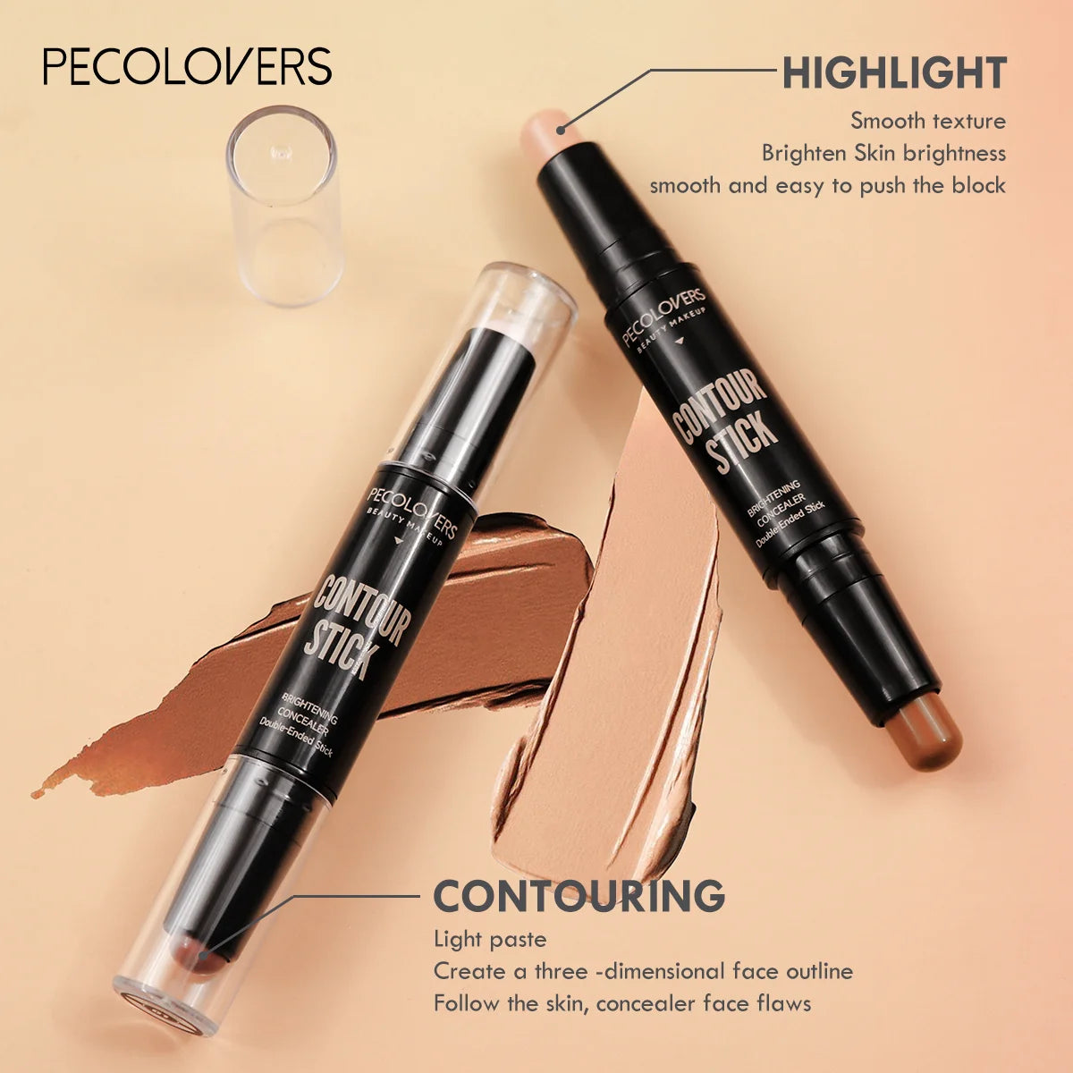 Double-Headed Contouring Stick — Concealer, Contour & Highlighter in One
