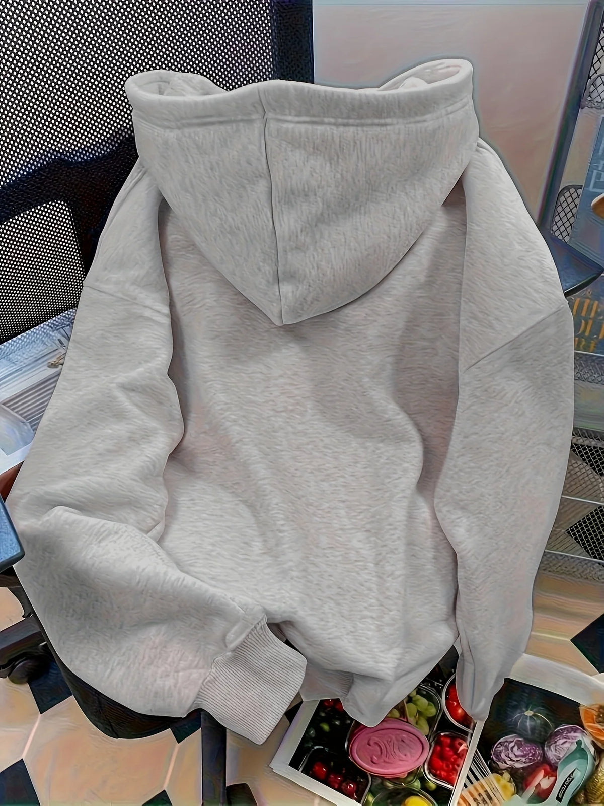 New York Lettering Relaxed Hoodie – Heather Gray