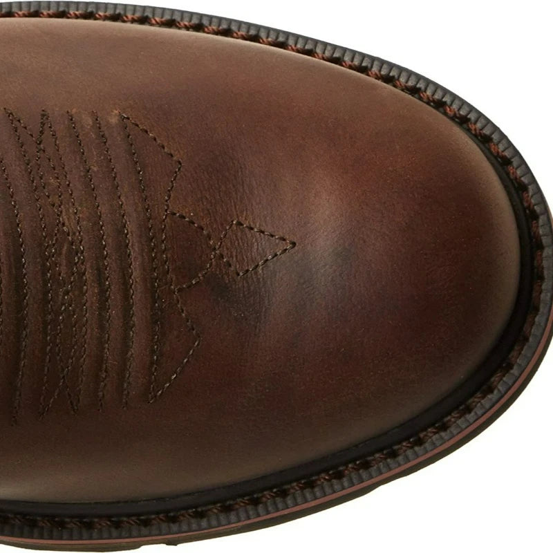 Men's Slip-On Cowboy Boots – Tree Embroidery Western Mid-Calf