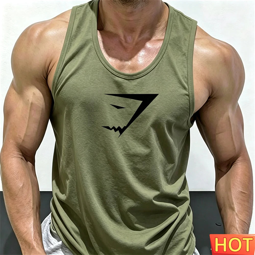 Men's Printed Gym Vest – Quick-Dry Sleeveless Sports Tank Top
