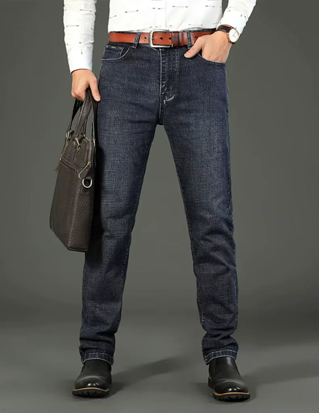 Unisex Stretch Straight Business Jeans