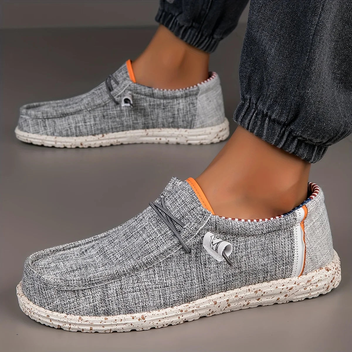 Men's Canvas Slip-On Loafers | Breathable Lightweight Casual Shoes