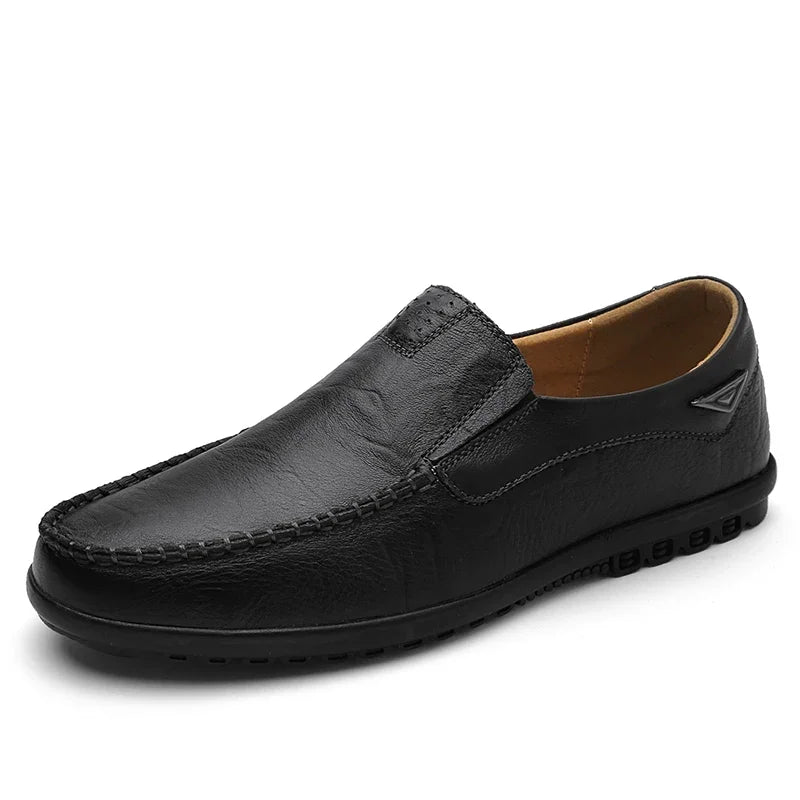 Mocasines de cuero genuino para hombre | Zapatos de conducir sin cordones