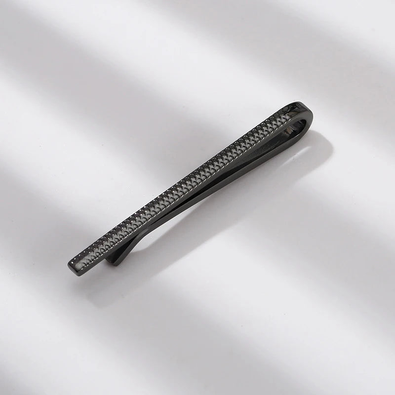 Crystal Tie Bar | Unisex Electroplated Metal Tie Clip
