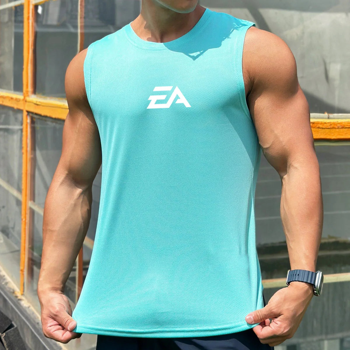 Men's Mesh Sleeveless Vest – Quick-Dry Sports & Fitness Tank Top
