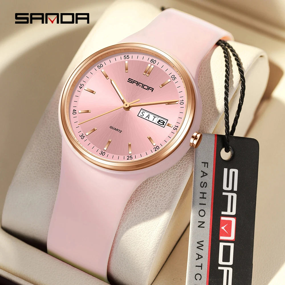 SANDA 6213 Women's Sport Digital Watch | Dual Calendar | Luminous | Water Resistant | 8 Colors