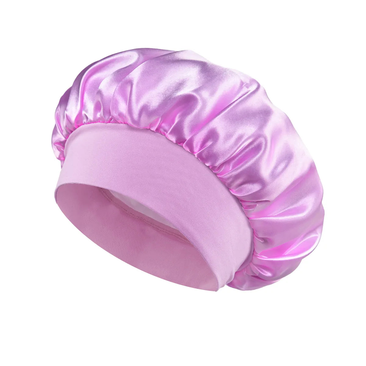 1 unidad de gorro de satén de seda suave con forro, gorro de satén grande para el cabello, gorro de ducha para dormir, envoltura para el cabello largo, herramienta de salón
