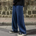 Men’s Korean Style Loose Straight Leg Jeans – Wide Leg Streetwear Denim