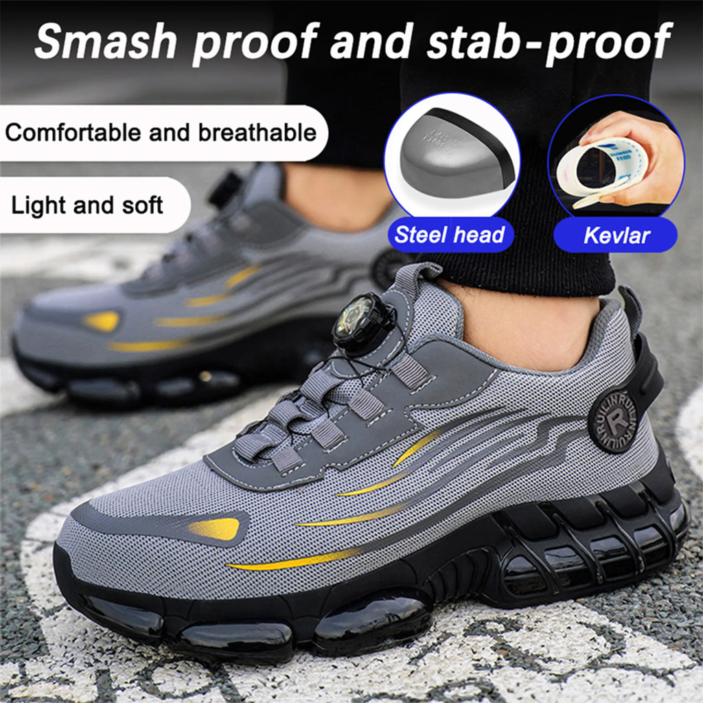 Unisex Steel Toe Safety Sneaker – Anti-Puncture Work Shoe with Air Cushion Sole