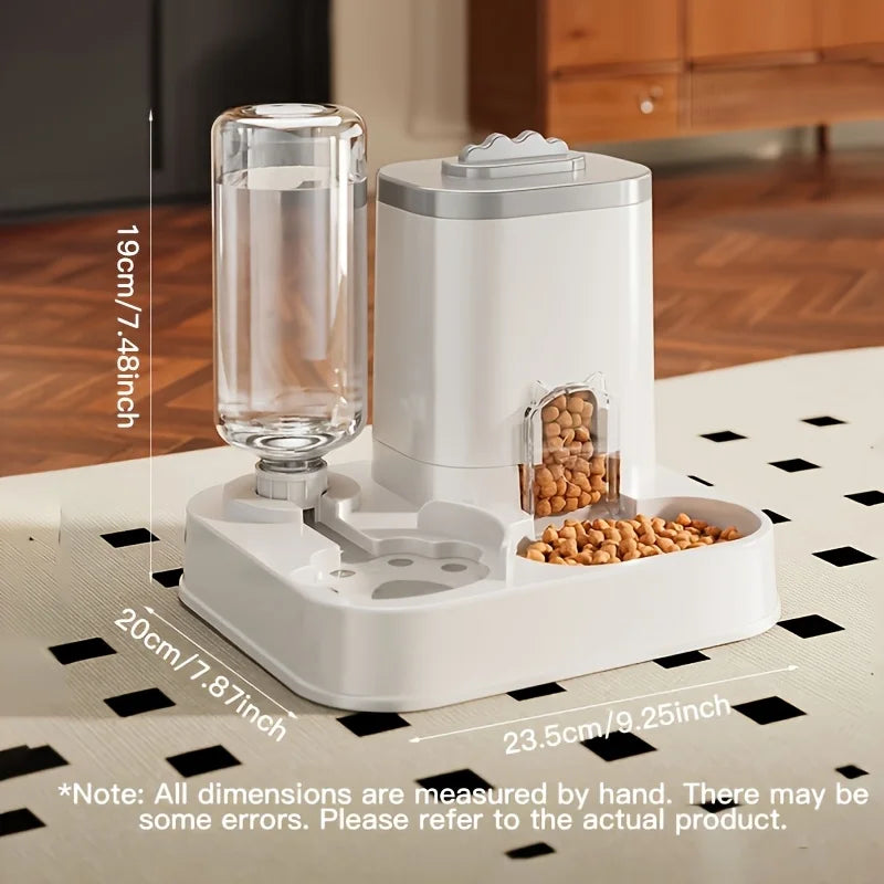 Automatic Gravity-Fed Cat Water Dispenser & Feeder – Spill-Proof, Large Capacity