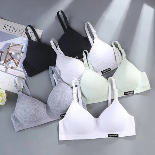 3-Pack Women's Wireless Bra – Seamless Thin Padded V-Shape Everyday Comfort Bra