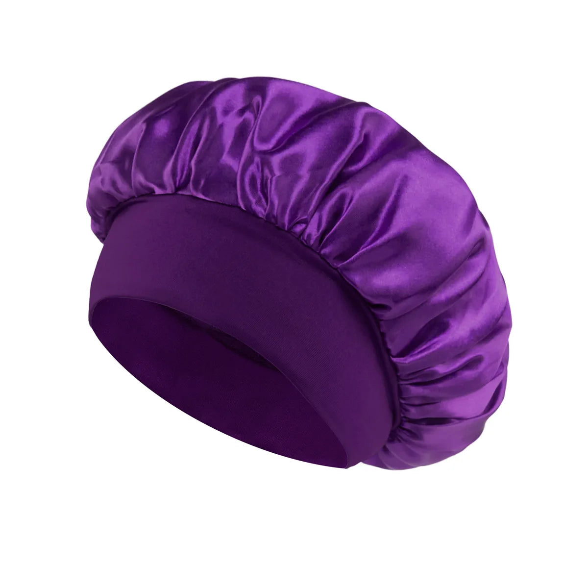 1 unidad de gorro de satén de seda suave con forro, gorro de satén grande para el cabello, gorro de ducha para dormir, envoltura para el cabello largo, herramienta de salón