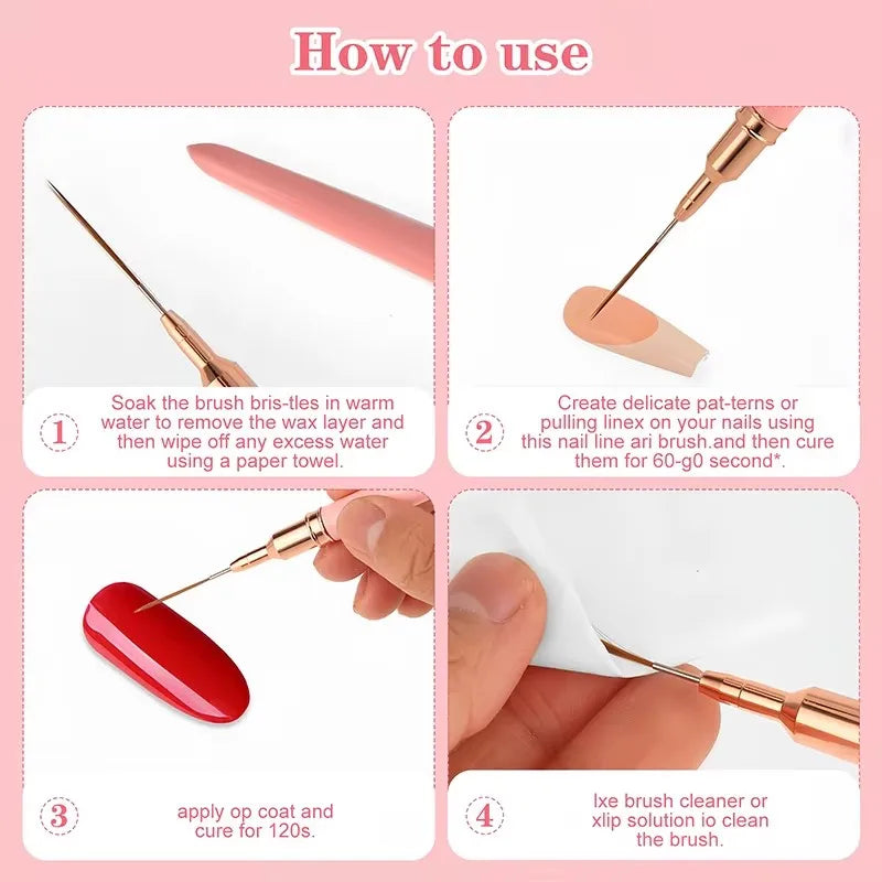 Nail Art Liner Brush Set – 5 Pieces
