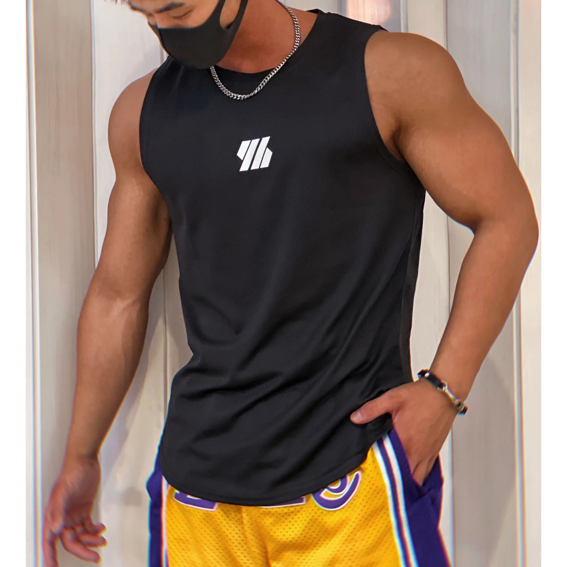 Men's Mesh Gym Vest – Sleeveless Tank Top for Training & Sports