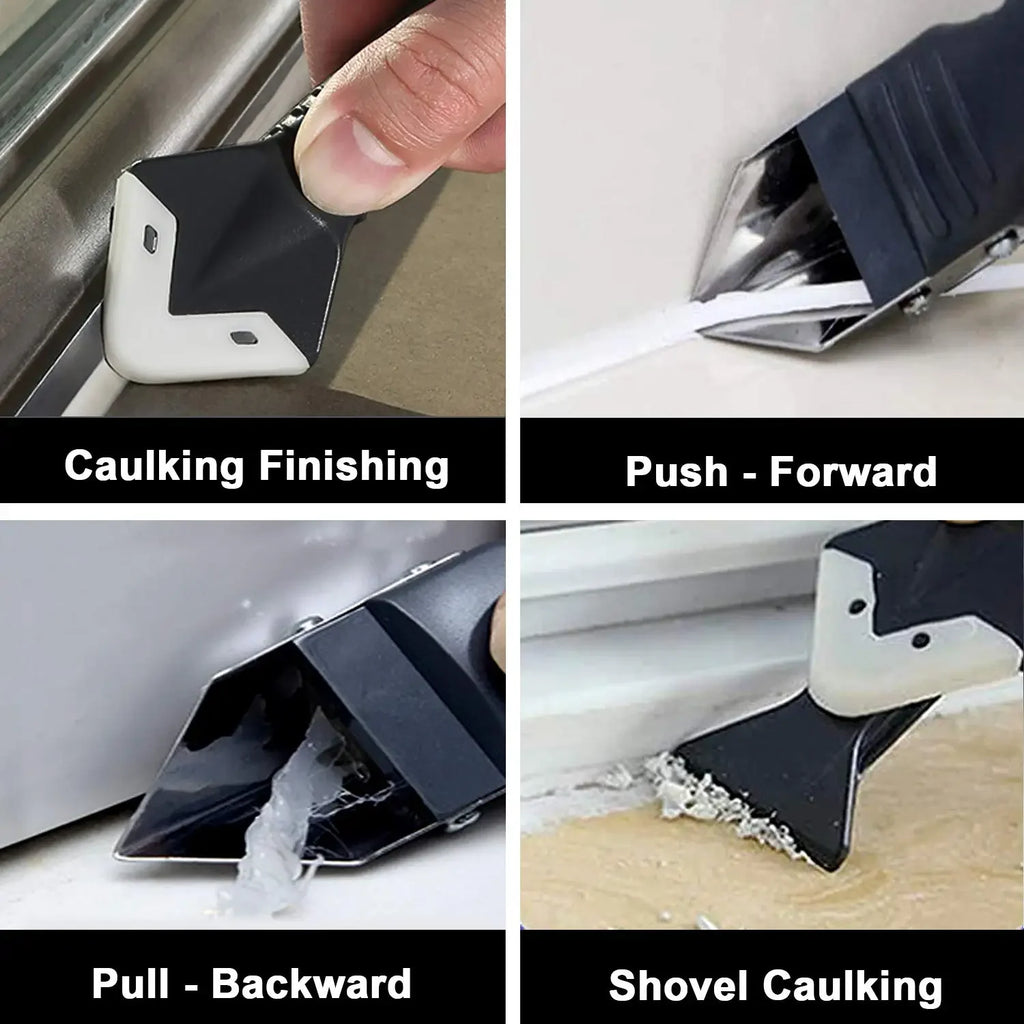 Caulking & Silicone Finishing Tool Kit — Scraper, Smoother & Grout Remover Set