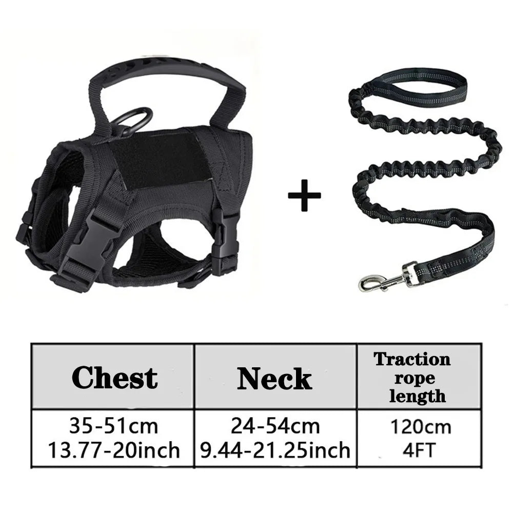 Tactical Cat & Dog Harness with Leash – Adjustable Soft Mesh Vest with Handle