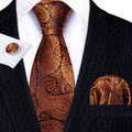 Jacquard Necktie, Pocket Square & Cufflinks Set – Unisex Gift